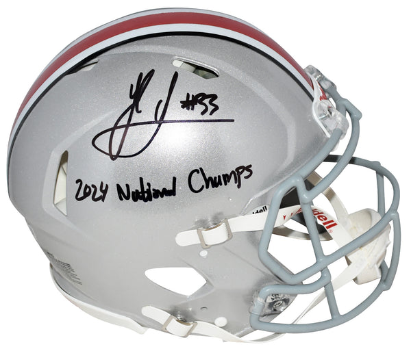 JACK SAWYER SIGNED OHIO STATE BUCKEYES AUTHENTIC HELMET W/ 2024 NATIONAL CHAMPS
