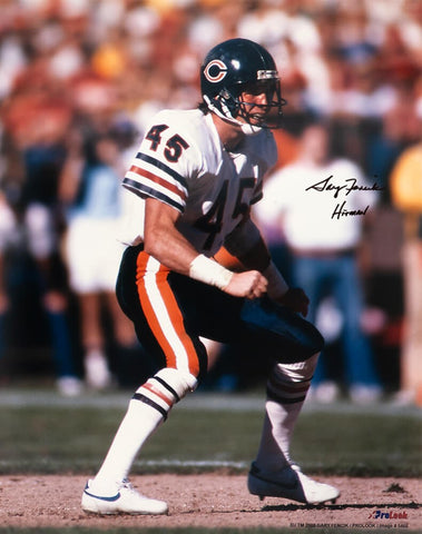 Gary Fencik Signed Chicago Bears Action 16x20 Photo w/Hitman - (SCHWARTZ COA)