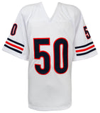 Mike Singletary (BEARS) Signed White Custom Football Jersey w/HOF'98 - (SS COA)