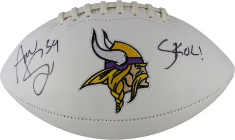 Andrew Sendejo Autographed/Signed Minnesota Vikings Logo Football SKOL DEN 59387