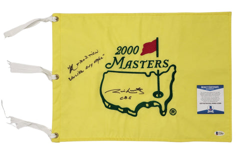Jim Nantz Signed 2000 Masters Pin Flag W/ "A Tradition Unlike Any Other" Beckett