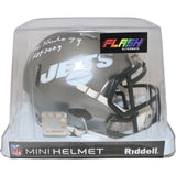 Joe Klecko Autographed/Signed New York Jets Flash Mini Helmet Beckett 43029
