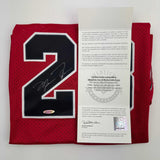 Autographed/Signed Michael Jordan Chicago Red Jersey Upper Deck UDA COA