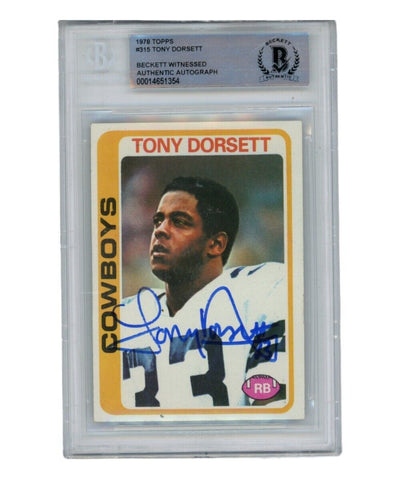 Tony Dorsett Autographed/Signed 1978 Topps #315 Trading Card Beckett 39441