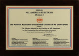 Shaquille O'Neal 1990 NABC Division 1 All-American Team Plaque Un-signed