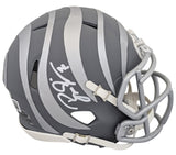 Bengals Boomer Esiason Authentic Signed Slate Speed Mini Helmet BAS Witnessed