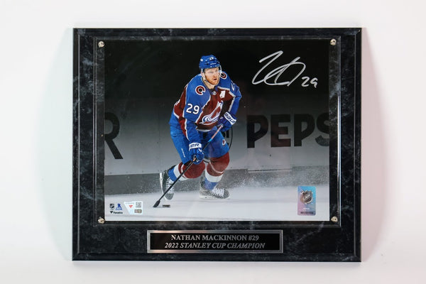 Nathan Mackinnon Autographed 8x10 w/ Plaque and Nameplate FANATICS COA