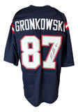 Rob Gronkowski New England Signed Alternate Blue Football Jersey JSA Hologram