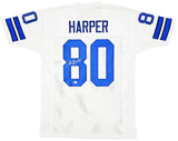 DALLAS COWBOYS ALVIN HARPER AUTOGRAPHED WHITE JERSEY BECKETT BAS WITNESS 212452