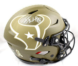 JJ Watt Autographed Texans F/S Salute to Service Speed Flex Helmet-BA W Hologram