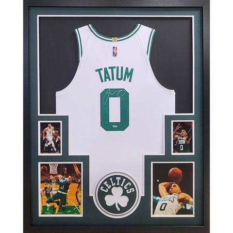 Jayson Tatum Autographed Signed Framed Boston Celtics Jersey FANATICS