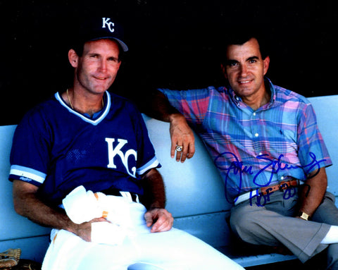 KC Royals JOHN SCHUERHOLZ Signed 8x10 Photo #7 AUTO w/ "HOF 2017" -