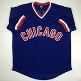 Autographed/Signed ANDRE DAWSON Chicago Blue Baseball Jersey JSA COA Auto