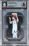 Pacers Domantas Sabonis Authentic Signed 2021 Panini Prizm #183 Card BAS Slabbed