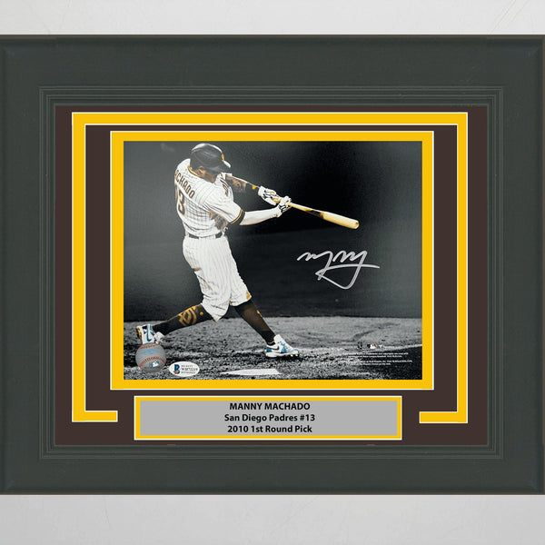 Framed Autographed/Signed Manny Machado San Diego Padres 8x10 Photo BAS COA