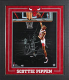 Bulls Scottie Pippen Signed 16x20 Framed Vertical Spotlight Photo Fanatics
