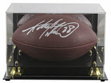 Vikings Adrian Peterson Signed Wilson Duke Replica Football W/ Case BAS Witness