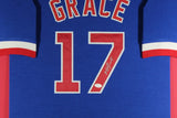 MARK GRACE (Cubs blue TOWER) Signed Autographed Framed Jersey JSA