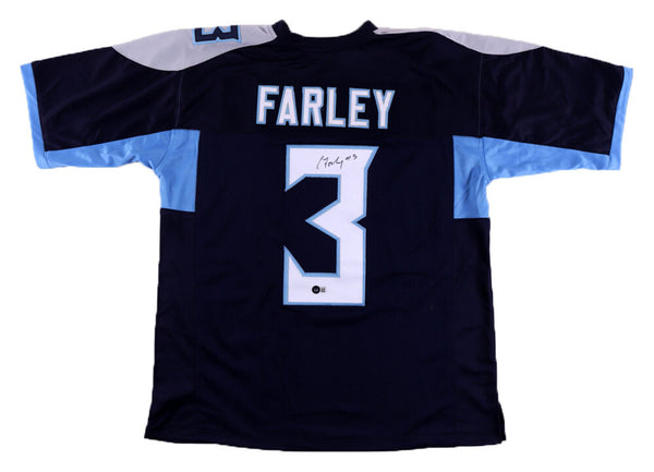 CALEB FARLEY AUTOGRAPHED TENNESSEE TITANS #3 NAVY JERSEY BECKETT