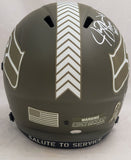 STEVE LARGENT & ZORN AUTOGRAPHED SEAHAWKS SALUTE SERVICE FULL SIZE HELMET