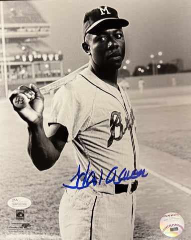 Braves Henry HANK AARON Signed 8x10 AUTO Photo #9 AUTO ~ HOF '82 1957 MVP - JSA