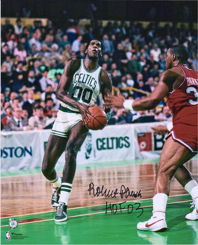 Robert Parish Boston Celtics Signed 16x20 Going Up in Jersey Photo w/HOF 03 Insc