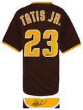 Fernando Tatis Jr. (PADRES) Signed Brown Custom Jersey - (BECKETT COA)