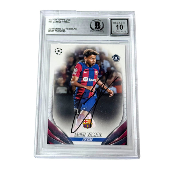 Lamine Yamal Signed 2023-24 Topps UCC Rookie Card - BGS Autograph 10