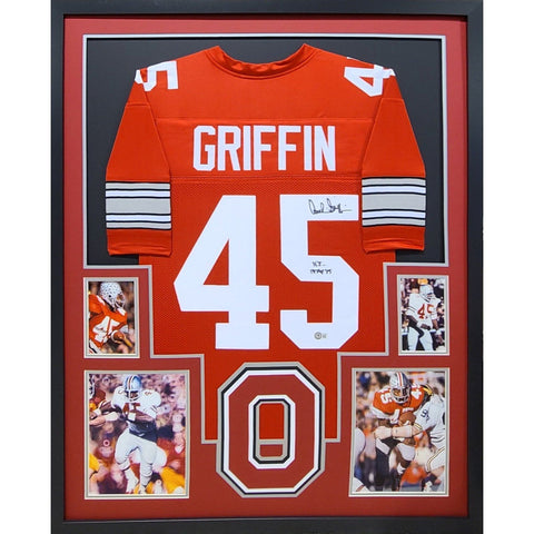 Archie Griffin Autographed Signed Framed Ohio State Heisman OSU Jersey BECKETT