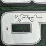 Framed Autographed/Signed Brian Westbrook 35x39 Philly Green Jersey PSA COA