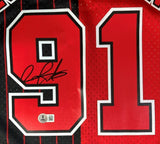 Dennis Rodman Signed Chicago Bulls 1995-96 M&N HWC Swingman Jersey BAS ITP