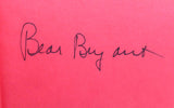 Paul "Bear" Bryant Autographed Book Alabama Crimson Tide Beckett BAS QR #AC74563