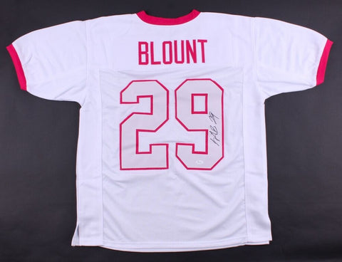 LeGarrette Blount Signed Patriots Jersey (JSA COA) Pink Breast Cancer Awareness
