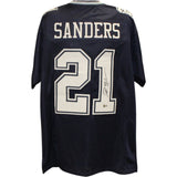 Deion Sanders Autographed Pro Style Sz XL Blue Jersey Beckett Witness 55189