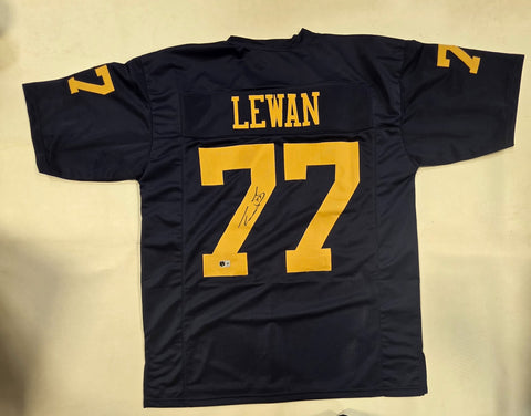 TAYLOR LEWAN AUTOGRAPHED SIGNED COLLEGE STYLE CUSTOM XL JERSEY W/ BECKETT QR