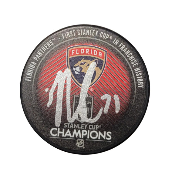 Nick Cousins Signed Florida Panthers 2024 Stanley Cup Champions Puck Beckett
