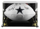 Cowboys Brandon Aubrey Signed Wilson White Panel Logo Football W/ Case BAS Wit