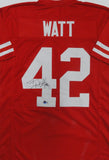 Badgers Linebacker TJ WATT Signed Custom Replica Wisconsin Red Jersey AUTO - BAS