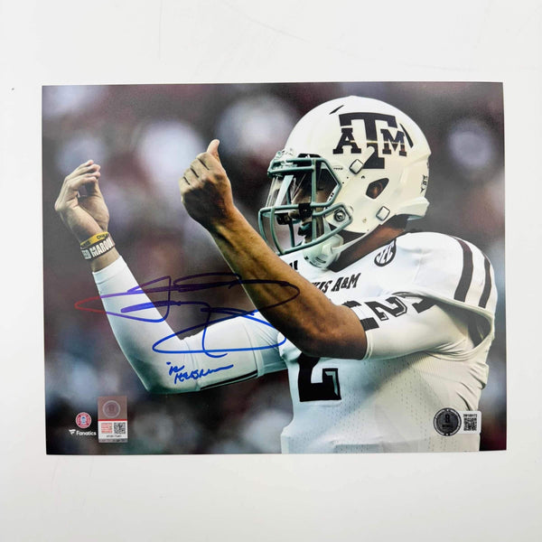 Autographed/Signed Johnny Manziel Money Sign Texas A&M Aggies 8x10 Photo BAS COA