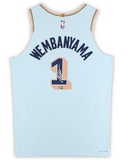 Victor Wembanyama Autographed Spurs Authentic Light Blue City Ed Jersey Fanatics