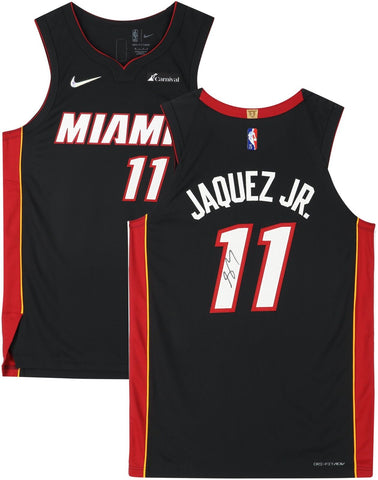 Jaime Jaquez Jr. Miami Heat Autographed Nike Black Icon Authentic Jersey