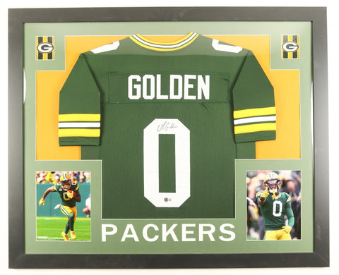 Matthew Golden Signed Packers 35" x 43" Framed Jersey (Beckett) Green Bay W.R.