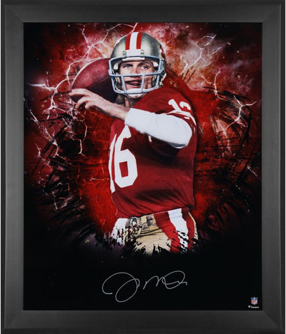 Joe Montana San Francisco 49ers Framed Autographed 20" x 24" In Focus Photograph