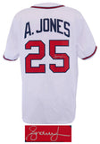 Andruw Jones (BRAVES) Signed White Custom Baseball Jersey -(SCHWARTZ SPORTS COA)