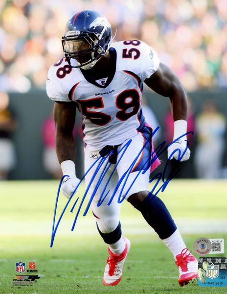 Von Miller Autographed/Signed Denver Broncos 8x10 Photo Beckett 50462