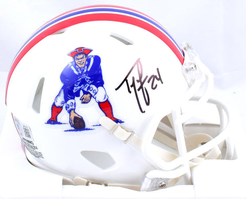 Ty Law Autographed New England Patriots 82-89 Speed Mini Helmet-Beckett W Holo