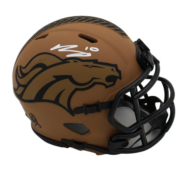 Bo Nix Signed Denver Broncos Speed Salute to Service 2 NFL Mini Helmet