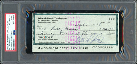 Bill Russell Autographed Signed 3x6 Check Boston Celtics PSA/DNA #84496849