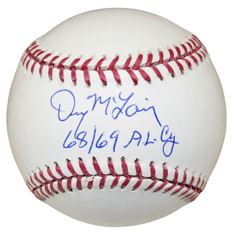 Tigers DENNY McLAIN Signed Official MLB Baseball w/68, 69 AL CY - SCHWARTZ