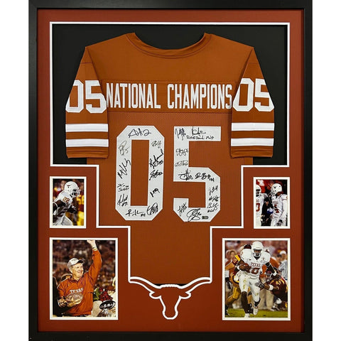 Texas 2005 Autographed Signed Framed AIV National Championship Jersey